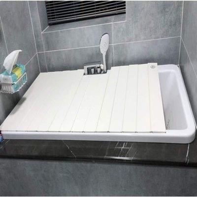 JATIBOSH Tray for Bath Bathtub Lid White Bath Board Multi-Function Bathtub Dust Board Folding Thicker Stand Convenient Storage (Color : White, Size : 127x70x0.6cm)