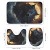 Abstract Wolf Shower Curtain Sets for Bathroom, 4 Pieces Golden Moon Night Black Animal Bathroom Decor Set Waterproof Shower Curtains with 12 Hooks Toilet Lid Rug and Bath Mat view 3