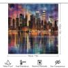 Dunmat 4 Pieces Abstract Beautiful Cityscape Shower Curtain Set Modern City Tall Buildings Bathroom Decor Sets with Rugs Bathroom Accessories Set Bathroom Curtain Shower Set with 12 Hooks, Style-1 view 2