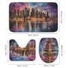 Dunmat 4 Pieces Abstract Beautiful Cityscape Shower Curtain Set Modern City Tall Buildings Bathroom Decor Sets with Rugs Bathroom Accessories Set Bathroom Curtain Shower Set with 12 Hooks, Style-1 view 3