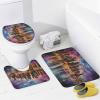 Dunmat 4 Pieces Abstract Beautiful Cityscape Shower Curtain Set Modern City Tall Buildings Bathroom Decor Sets with Rugs Bathroom Accessories Set Bathroom Curtain Shower Set with 12 Hooks, Style-1 view 4