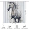 Dunmat 4 Pieces Classic Dotted Horse Shower Curtain Set Abstract Running Animal Bathroom Decor Sets with Rugs Bathroom Accessories Set Bathroom Curtain Shower Set with 12 Hooks view 2