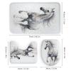 Dunmat 4 Pieces Classic Dotted Horse Shower Curtain Set Abstract Running Animal Bathroom Decor Sets with Rugs Bathroom Accessories Set Bathroom Curtain Shower Set with 12 Hooks view 3