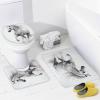 Dunmat 4 Pieces Classic Dotted Horse Shower Curtain Set Abstract Running Animal Bathroom Decor Sets with Rugs Bathroom Accessories Set Bathroom Curtain Shower Set with 12 Hooks view 4