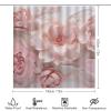 Dunmat Fantasy Roses Shower Curtain 4 Piece Sets with Non-Slip Rugs,Toilet Lid Cover and Bath Mat Colorful Romantic Flowers Waterproof Shower Curtain with 12 Hooks Bathroom Set Home Decor view 2