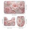 Dunmat Fantasy Roses Shower Curtain 4 Piece Sets with Non-Slip Rugs,Toilet Lid Cover and Bath Mat Colorful Romantic Flowers Waterproof Shower Curtain with 12 Hooks Bathroom Set Home Decor view 3