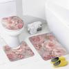 Dunmat Fantasy Roses Shower Curtain 4 Piece Sets with Non-Slip Rugs,Toilet Lid Cover and Bath Mat Colorful Romantic Flowers Waterproof Shower Curtain with 12 Hooks Bathroom Set Home Decor view 4