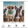 Dunmat 4 Pieces Funny Beach Dog Shower Curtain Set Modern Cute Animal Bathroom Decor Sets with Rugs Bathroom Accessories Set Bathroom Curtain Shower Set with 12 Hooks view 2