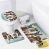 Dunmat 4 Pieces Funny Beach Dog Shower Curtain Set Modern Cute Animal Bathroom Decor Sets with Rugs Bathroom Accessories Set Bathroom Curtain Shower Set with 12 Hooks view 4