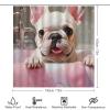 Dunmat Bath Bubbles Dog Shower Curtain Sets with Rugs Toilet Lid Cover and Bath Mat Modern Bathtub Funny Animal Shower Curtains with 12 Hooks Waterproof 4 Piece Bathroom Decor Set, Style-1 view 2