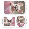 Dunmat Bath Bubbles Dog Shower Curtain Sets with Rugs Toilet Lid Cover and Bath Mat Modern Bathtub Funny Animal Shower Curtains with 12 Hooks Waterproof 4 Piece Bathroom Decor Set, Style-1 view 3
