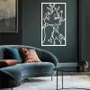 Flower Woman Metal Line Art, Woman Metal Wall Art, Flower Woman Metal Wall Decor, Metal Flowers Wall Decor, Abstract Metal Wall Art, Metal Line Art Wall Decor, Bathroom Wall Art, Housewarming Gift (35"x20"|90x51cm, White) view 1
