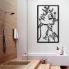 Flower Woman Metal Line Art, Woman Metal Wall Art, Flower Woman Metal Wall Decor, Metal Flowers Wall Decor, Abstract Metal Wall Art, Metal Line Art Wall Decor, Bathroom Wall Art, Housewarming Gift (35"x20"|90x51cm, White) view 2