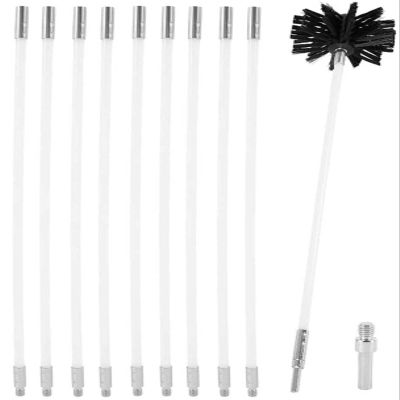 TIGAILIAN Chimney Sweep kit Chimney Broom, All Chimney Brooms, Pull Rope, Flex Rod, Soot Broom, Push Rod, Fireplace Brush, Cleaning Set (Color : 9 Rods, Size : 610mm)