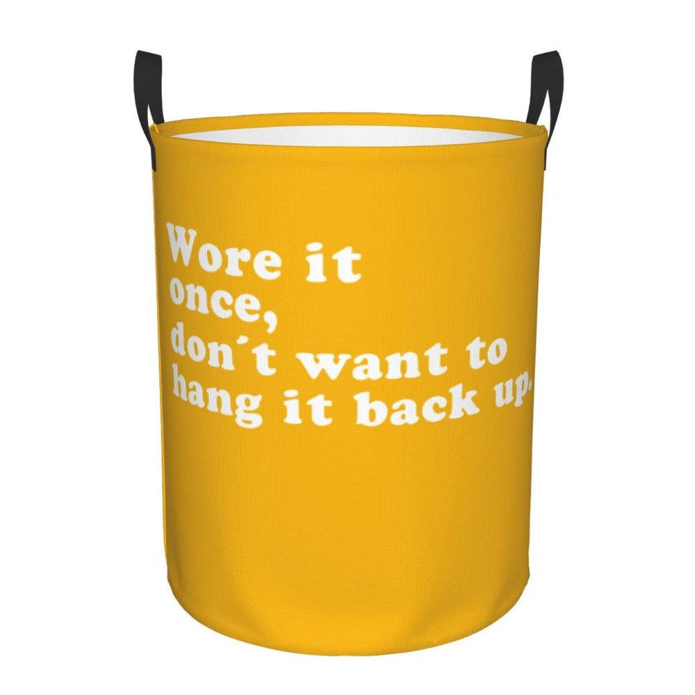 Wore It Once Don't Want to Hang It Back up Laundry Hamper with Durable Handle Waterproof Foldable Laundry Basket Circular Storage Basket Dirty Clothes Bag for Bedroom Children Nursery Bathroom
