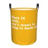 Wore It Once Don't Want to Hang It Back up Laundry Hamper with Durable Handle Waterproof Foldable Laundry Basket Circular Storage Basket Dirty Clothes Bag for Bedroom Children Nursery Bathroom view 1