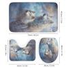Abstract Wolf Shower Curtain 4 Piece Sets with Non-Slip Rugs,Toilet Lid Cover and Bath Mat Modern Winter White Animal Waterproof Shower Curtain with 12 Hooks Bathroom Set Home Decor view 3