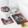 Dunmat Modern Lake Loft Shower Curtain Sets with Rugs Toilet Lid Cover and Bath Mat Redwoods Falling Leaves Landscape Shower Curtains with 12 Hooks Waterproof 4 Piece Bathroom Decor Set view 4