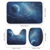 Dunmat 4 Pieces Fantasy Galaxy System Shower Curtain Set Abstract Space View Earth Bathroom Decor Sets with Rugs Bathroom Accessories Set Bathroom Curtain Shower Set with 12 Hooks, Style-5 view 3