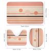 Minimalist Geometric Patterns Shower Curtain Sets for Bathroom, 4 Pieces Abstract Natural Pictures Bathroom Decor Set Waterproof Shower Curtains with 12 Hooks Toilet Lid Rug and Bath Mat, Style-5 view 3