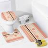 Minimalist Geometric Patterns Shower Curtain Sets for Bathroom, 4 Pieces Abstract Natural Pictures Bathroom Decor Set Waterproof Shower Curtains with 12 Hooks Toilet Lid Rug and Bath Mat, Style-5 view 4