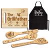 Dad Gifts, Christmas Dad Gifts from Daughter Son, Wooden Cutting Board Utensils Set with Apron, Great Daddy Christmas Stocking Stuffer Father's Day Birthday Kitchen Present view 1