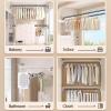 Adjustable Metal Closet Rod Tension Poles, Bathroom Verandahs Space Saving Clothes Hanger Rod, with No Drilling Holder, Hanging Shower Curtain Bar - Closet System (Color : Color 4, Size : Adjustable view 2