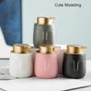 Lotion Soap Dispenser, Ceramic Hand Soap Dispenser, Portable Easy Press Pump 350ml, Suitable for Kitchen Sink and Farmhouse (Color : Pink) view 3