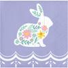 Easter Elegance Napkins 32 Count - White Bunny & Floral Design, 2 Packages of 16CT 2-Ply Cocktail Napkins view 1