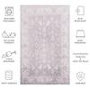 Safavieh Washable Rug Arizona Collection - 6' Round, Grey & Ivory, Slip Resistant & Easy to Clean, Ideal for Living Room, Bedroom, Home Office, Dining Space (ARZ197F) view 2