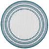 SAFAVIEH Washable Rug Outdoor Courtyard Collection - 4' Round, Ivory & Teal, Non-Shedding & Easy Cleaning, Ideal for Patio, Backyard, Mudroom (CY8475-53512) view 3