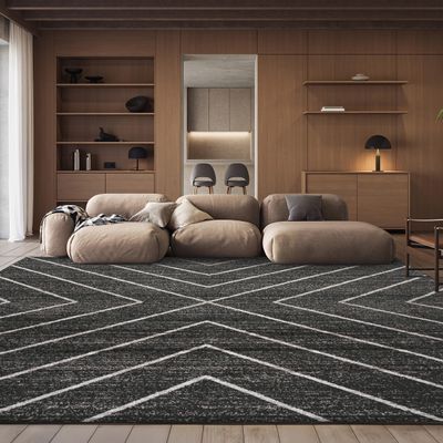 SAFAVIEH Area Rug 8x10 - Adirondack Collection - Large - Dark Green & Ivory, Modern Geometric Design, Non-Shedding & Easy Cleaning, Ideal for Living Room, Bedroom, Office, Dining Space (ADR251X)