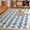SAFAVIEH Area Rug 8x10 - Tulum Collection - Large - Ivory & Navy, Modern Boho Design, Non-Shedding & Easy to Clean, Ideal for Living Room, Bedroom, Dining Space (TUL644M) view 1