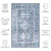 SAFAVIEH Washable Rug Arizona Collection - 6' Round, Grey Green & Ivory, Slip Resistant & Easy to Clean, Ideal for Living Room, Bedroom, Home Office, Dining Space (ARZ108F) view 4