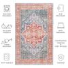 Safavieh Washable Rug Arizona Collection - 9' x 12', Blue Green & Rust, Slip Resistant & Easy to Clean, Ideal for Living Room, Bedroom, Home Office, Dining Space (ARZ137N) view 2