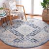 SAFAVIEH Washable Rug Blair Collection - 6'7" Round, Grey & Navy, Easy Cleaning, Ideal for in Living Room, Bedroom, Home Office, Foyer, Dining Space (BLR220F) view 1