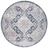 SAFAVIEH Washable Rug Blair Collection - 6'7" Round, Grey & Navy, Easy Cleaning, Ideal for in Living Room, Bedroom, Home Office, Foyer, Dining Space (BLR220F) view 3