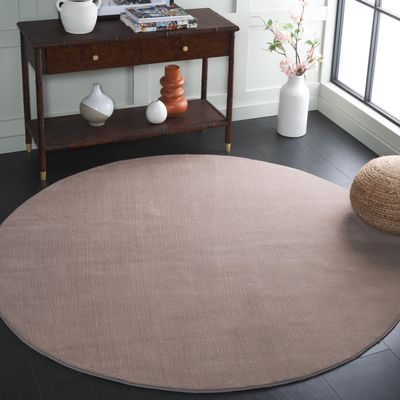 SAFAVIEH Washable Rug Loft Collection - 6' Round, Taupe, Slip Resistant & Easy Cleaning, Ideal for Living Room, Bedroom, Home Office, Nursery, Kids Playroom, Dining Space (LFT315E)