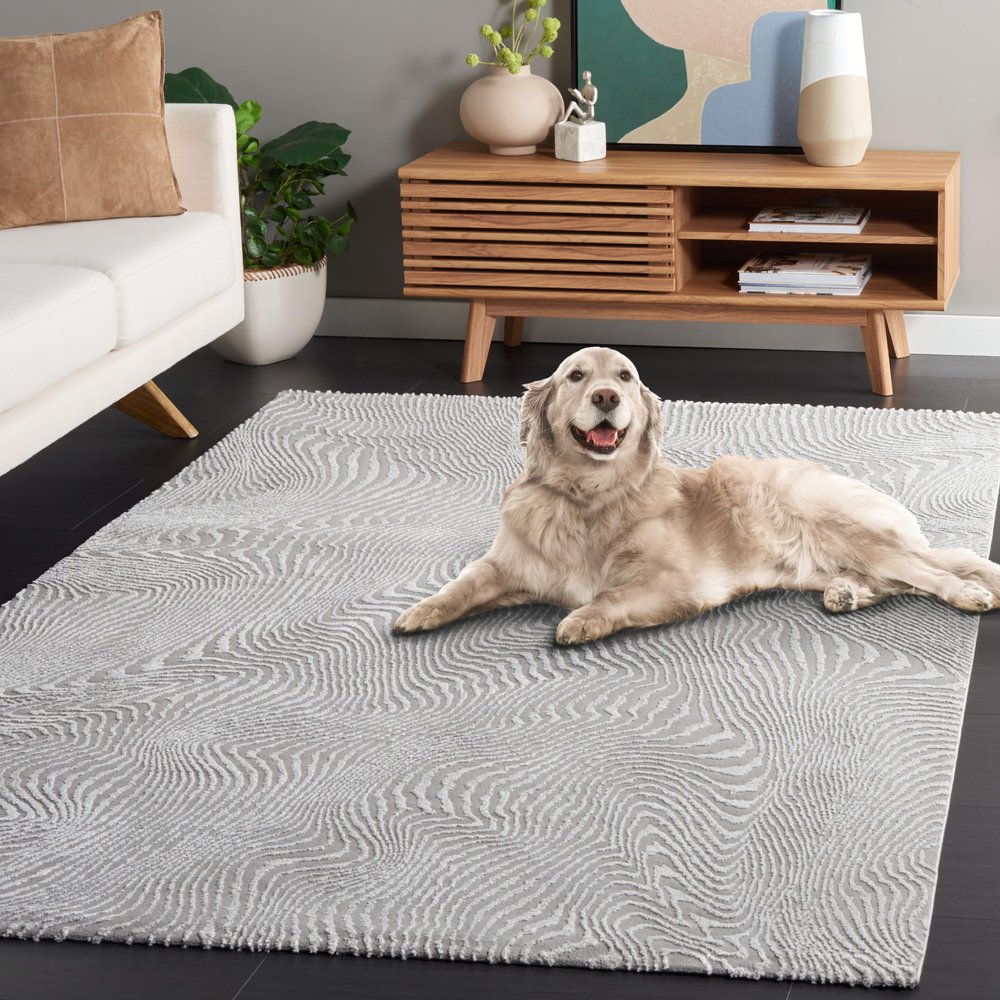SAFAVIEH Area Rug 8x10 - Revive Collection - Large - Grey, Modern Design, Non-Shedding & Easy Cleaning, Ideal for Living Room, Bedroom, Office, Dining Space (REV110F)