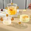 Cabilock 2-piece Glass Stew Pot Set Heat Resistant Cookware Non-stick Soup Pot for Stove Kitchen Lid view 2