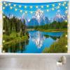 CORFOTO 59x39 Inch Mountains Lake Tapestry Grand Teton Snake River in National Park Wall Hangings for Kids Adults Bedroom Aesthetic College Dorm Living Room Wall Hanging Decor view 2