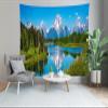 CORFOTO 59x39 Inch Mountains Lake Tapestry Grand Teton Snake River in National Park Wall Hangings for Kids Adults Bedroom Aesthetic College Dorm Living Room Wall Hanging Decor view 4
