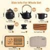 LURRIER Gongfu tea sets, Portable Ceramic TeaSet, Asian Tea sets for adult, Tea Gift sets, Grey leather case, Portable Travel Bag,Home,Gifting,Outdoor and Office(Black) view 2