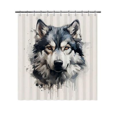 Ganshan Bi Funny Siberian Husky Dog Shower Curtain for Bathroom Home Decor Dog Puppy Pet Animal Print Bath Curtains with 12 Hooks 72x80 Inch Style 6