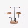 Jewelry Rack Jewelry Hanging Stand, Pendant Earring Bracelet Ring Display Holder, T-Bar Plated Metal Tabletop Jewelry Organizer Tower with Wooden Base Jewelry Stand Holder (Color : B) view 2
