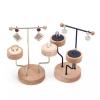 Jewelry Rack Jewelry Hanging Stand, Pendant Earring Bracelet Ring Display Holder, T-Bar Plated Metal Tabletop Jewelry Organizer Tower with Wooden Base Jewelry Stand Holder (Color : B) view 4