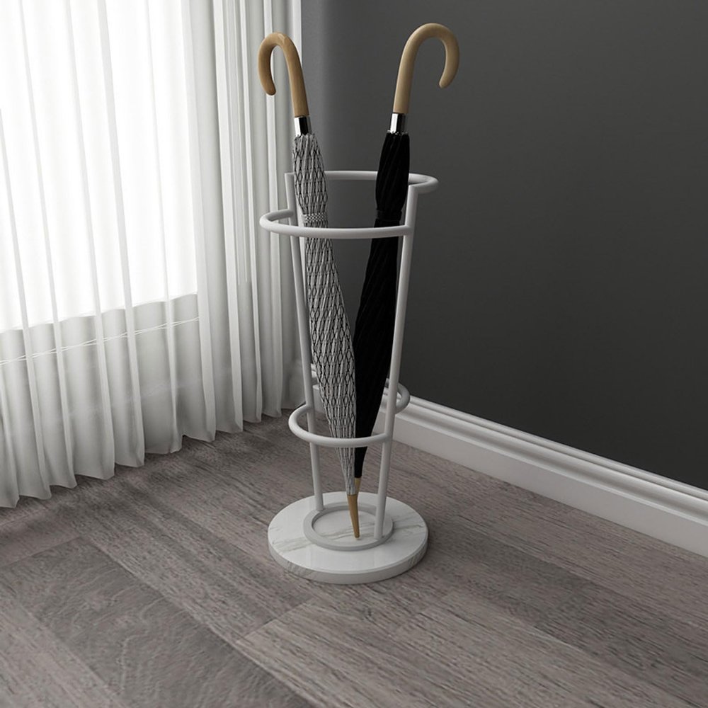 HUHJYUGE Umbrella Holder, Iron Umbrella Holder Stand Indoor, Marble Base, Umbrella Holder with Hooks, Apartment Hotel Entrance Office Decor Umbrella Holder, Umbrella Organiser (F)