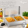 THXSUN Electric Chafing Dish Set, Dual 4.5QT Electric Buffet Server, Half Size Roll Top Stainless Steel Food Warmers with Temperature Control for Catering & Events view 2