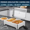THXSUN Electric Chafing Dish Set, Dual 4.5QT Electric Buffet Server, Half Size Roll Top Stainless Steel Food Warmers with Temperature Control for Catering & Events view 3