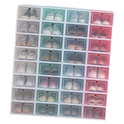 Holibanna 6pcs Transparent Stackable Plastic Storage Container for Organized Closets Entryway under Bed